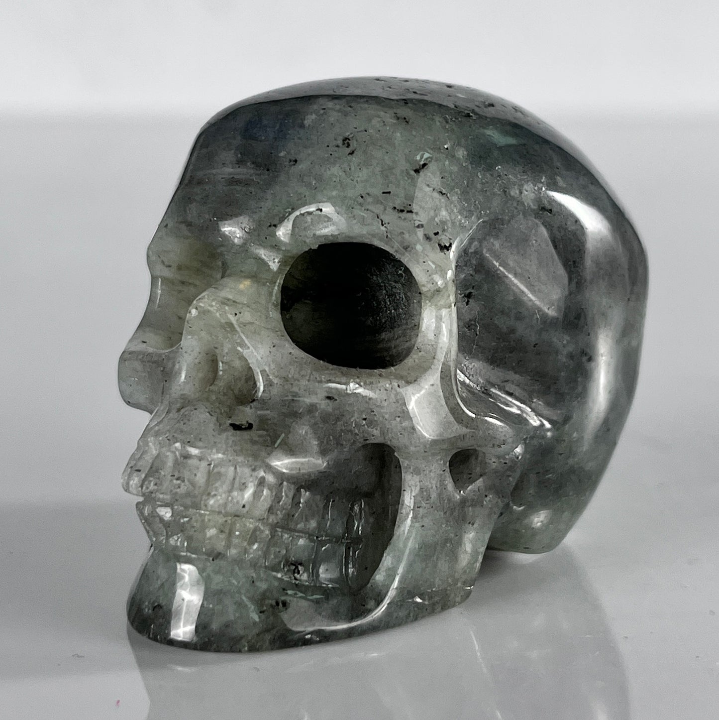 2 Inch Grey Labradorite Crystal Skull – Hand Carved Natural Stone