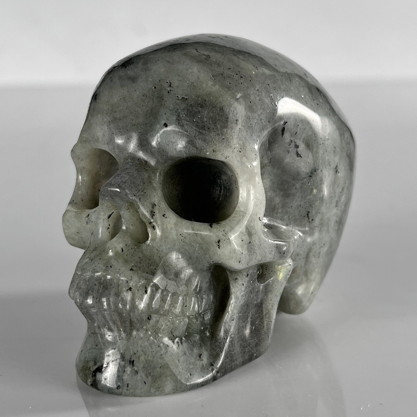 3 Inch Grey Labradorite Crystal Skull – Hand Carved Natural Stone