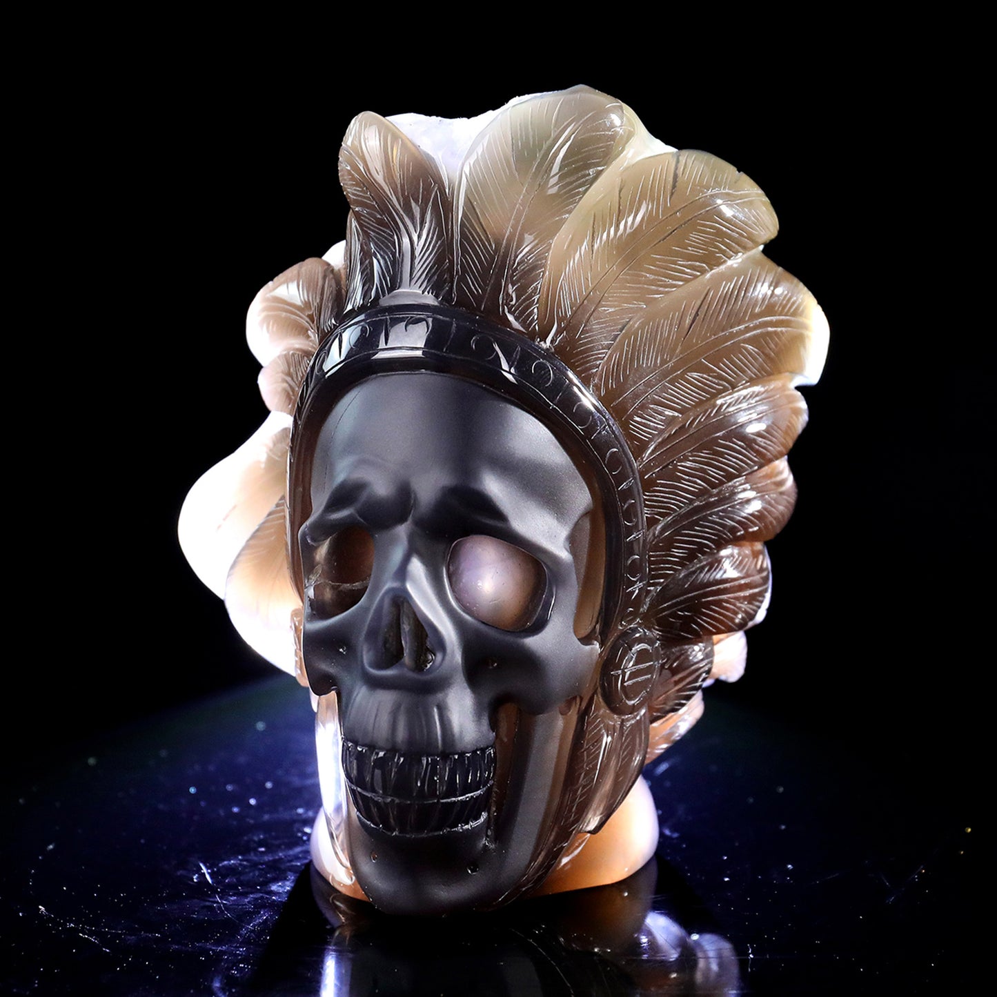 ‘The Chieftain’ - Amethyst Cluster Warbonet Skull · Specimen No. 26