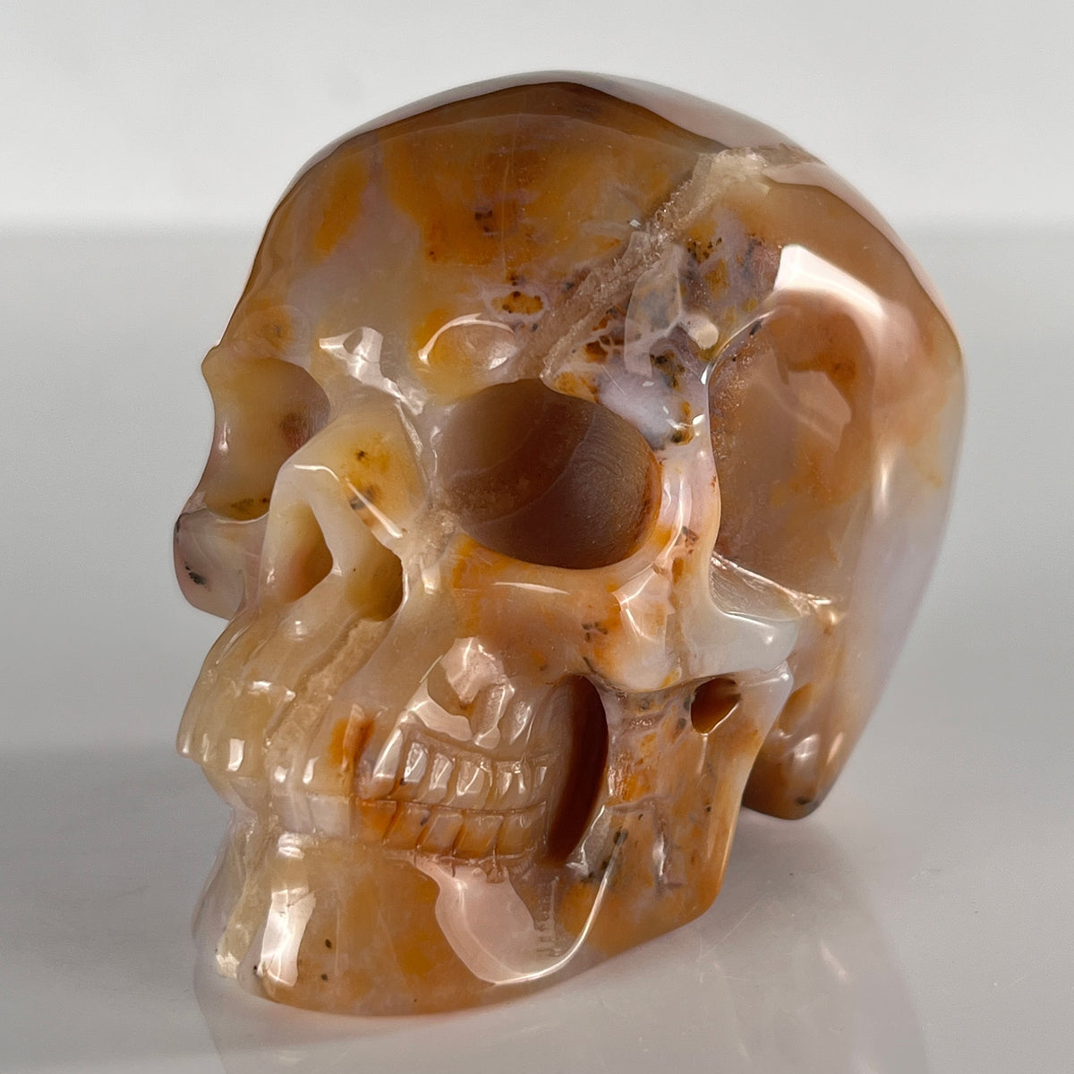 3" Yellow Chalcedony Crystal Skull - Pattern C