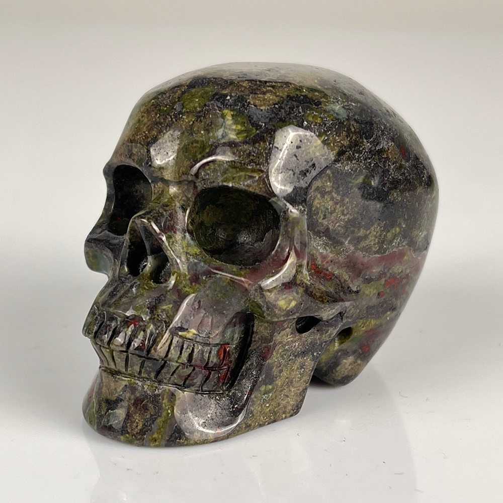 2 Inch Dragon Bloodstone Crystal Skull – Mini Gemstone Skull