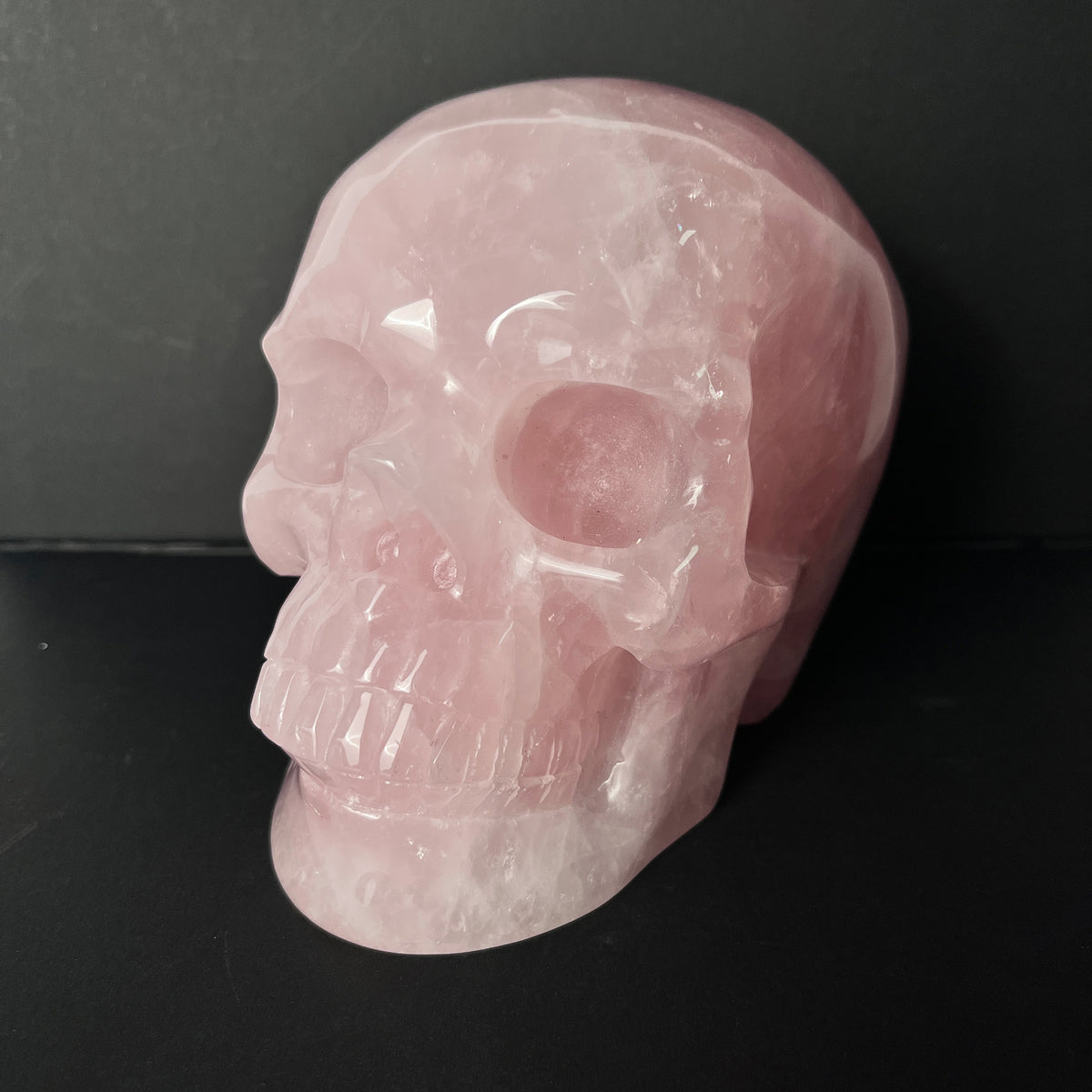 6" Rose Quartz Crystal Skull