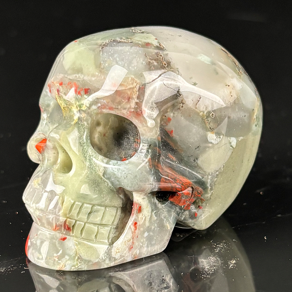 2 Inch African Bloodstone Crystal Skull – Mini Gemstone Skull