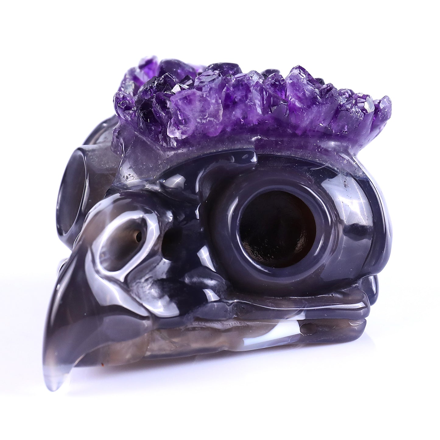 ‘Night Watcher’ - Amethyst Cluster Owl Skull · Specimen No. 35