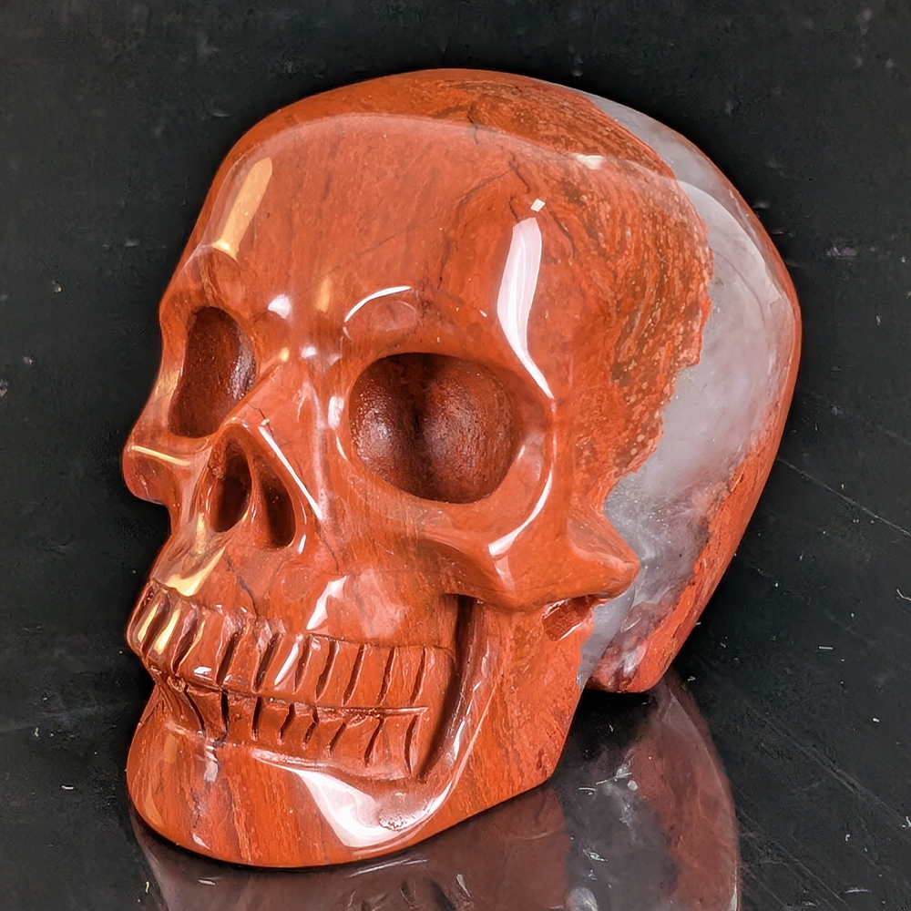2" Red Jasper Crystal Skull - Pattern B