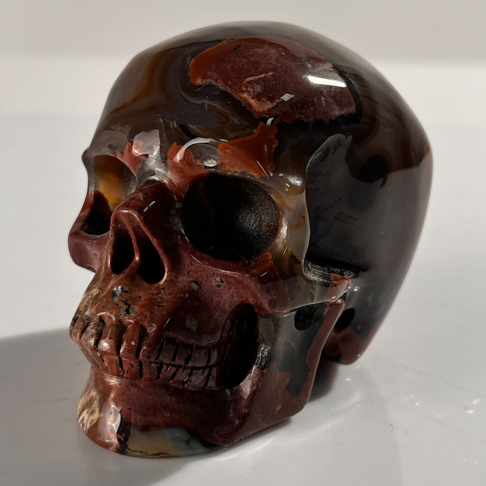 3" Volcanic Agate Crystal Skull