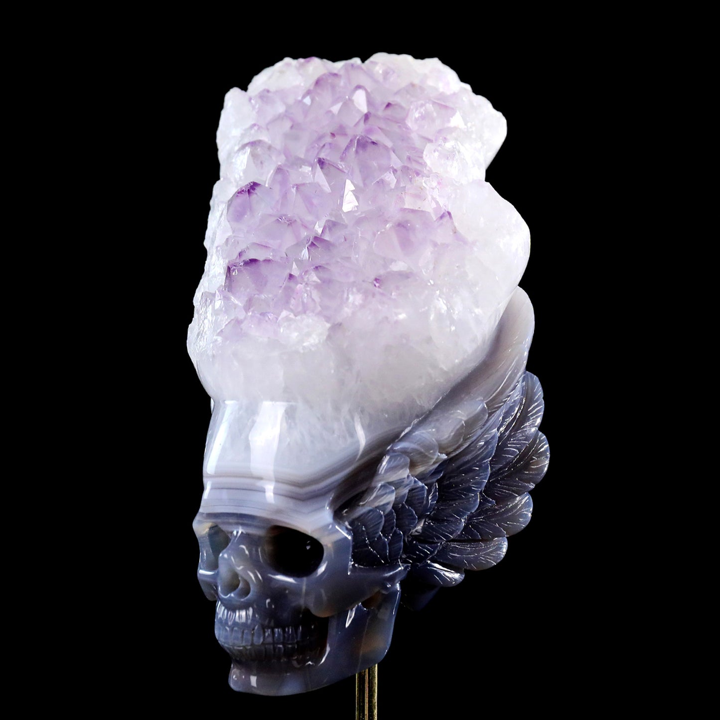 ‘Valkyrie’s Crest’ - Winged Amethyst Geode Skull · Specimen No. 24