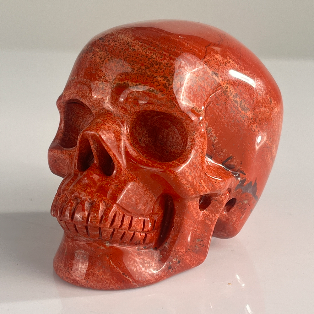 3" Red Jasper Crystal Skull - Pattern I
