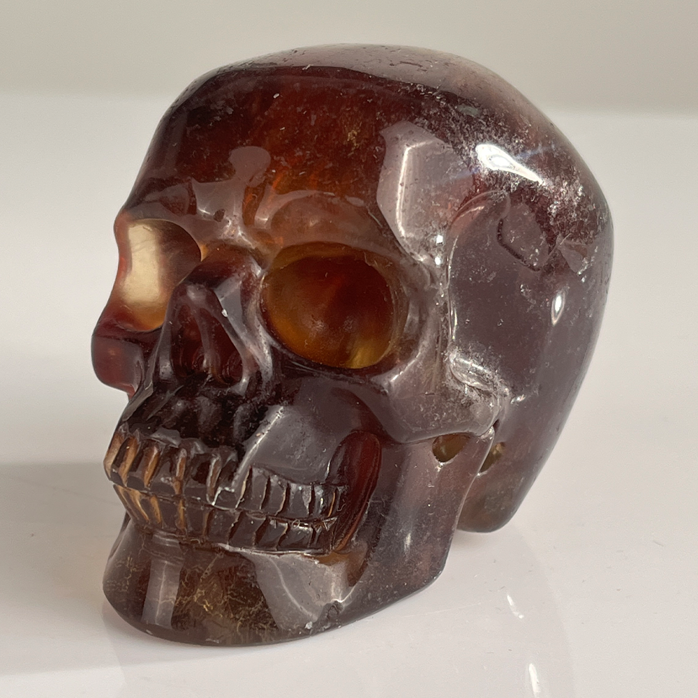 3 Inch Fluorite Crystal Skull – Hand Carved Natural Stone