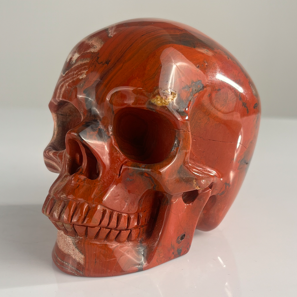 4.5" Red Jasper Crystal Skull - Pattern D