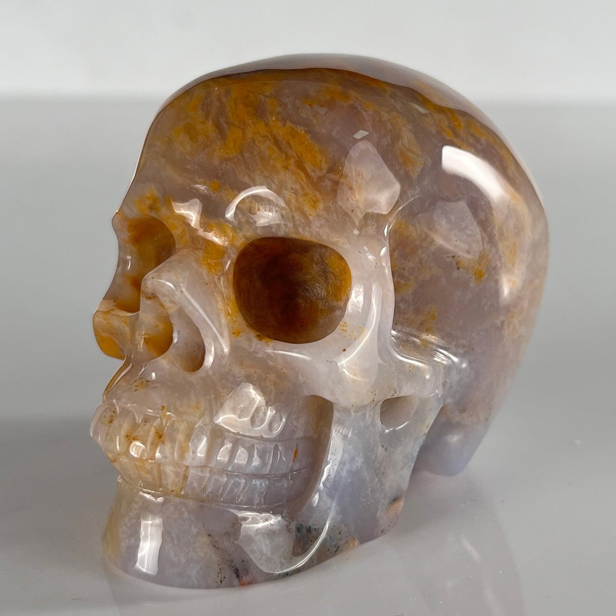 3" Yellow Chalcedony Crystal Skull - Pattern B