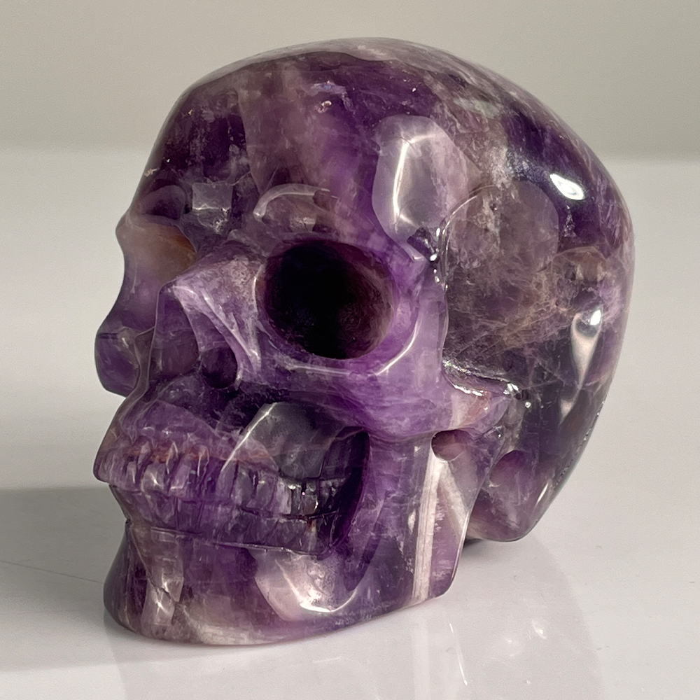 3 Inch Dream Amethyst Crystal Skull – Hand Carved Healing Stone