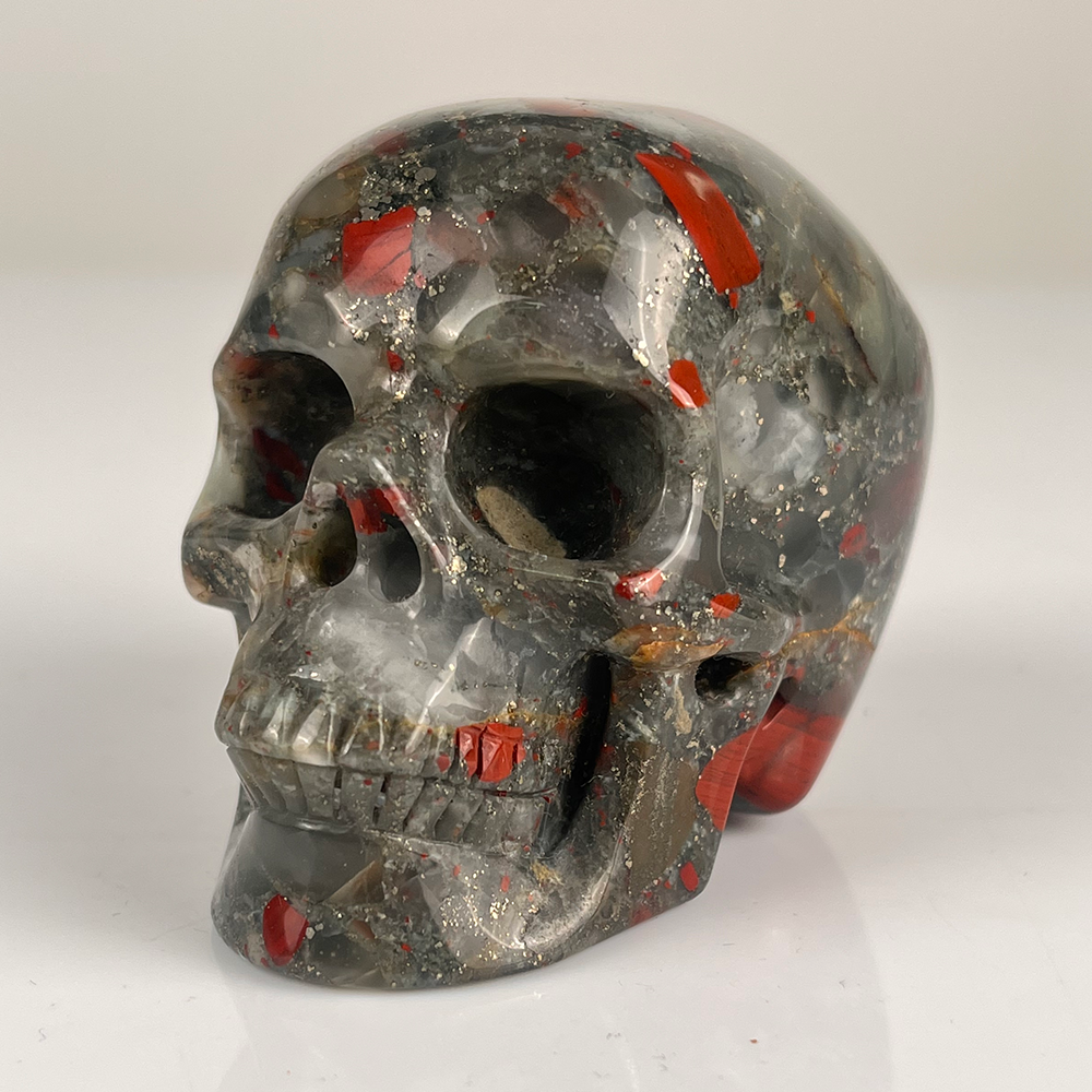 3 Inch African Bloodstone Crystal Skull – Hand Carved Natural Stone