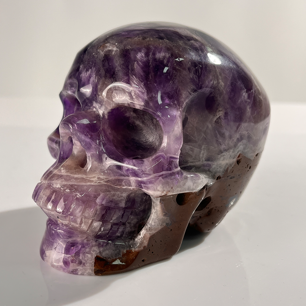 4.5 Inch Dream Amethyst Crystal Skull – Hand Carved Natural Gemstone