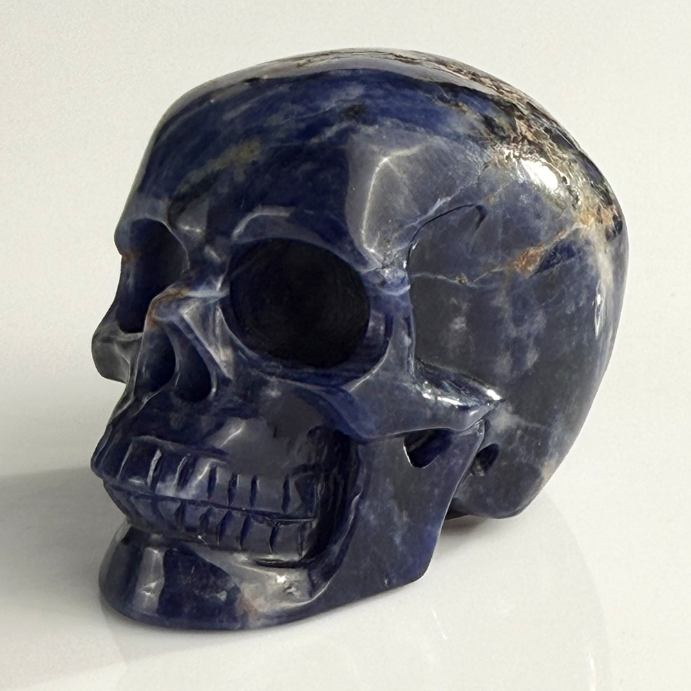 2 Zoll blauer Spitzenachat-Kristallschädel – Mini-Kristallschädel