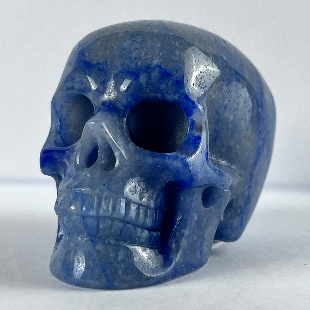 2 Zoll großer blauer Aventurin-Kristallschädel – Mini-Kristallschädel