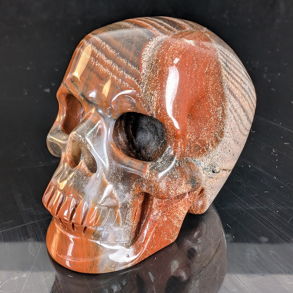 2" Red Jasper Crystal Skull - Pattern C