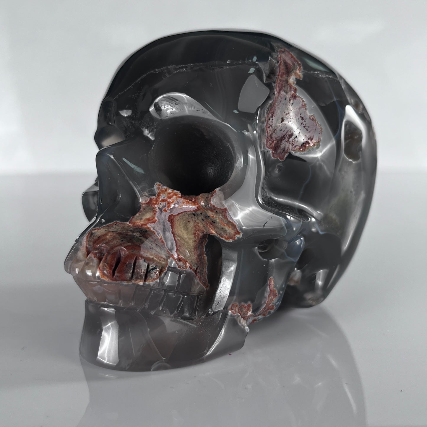 4.5" Volcanic Agate Crystal Skull