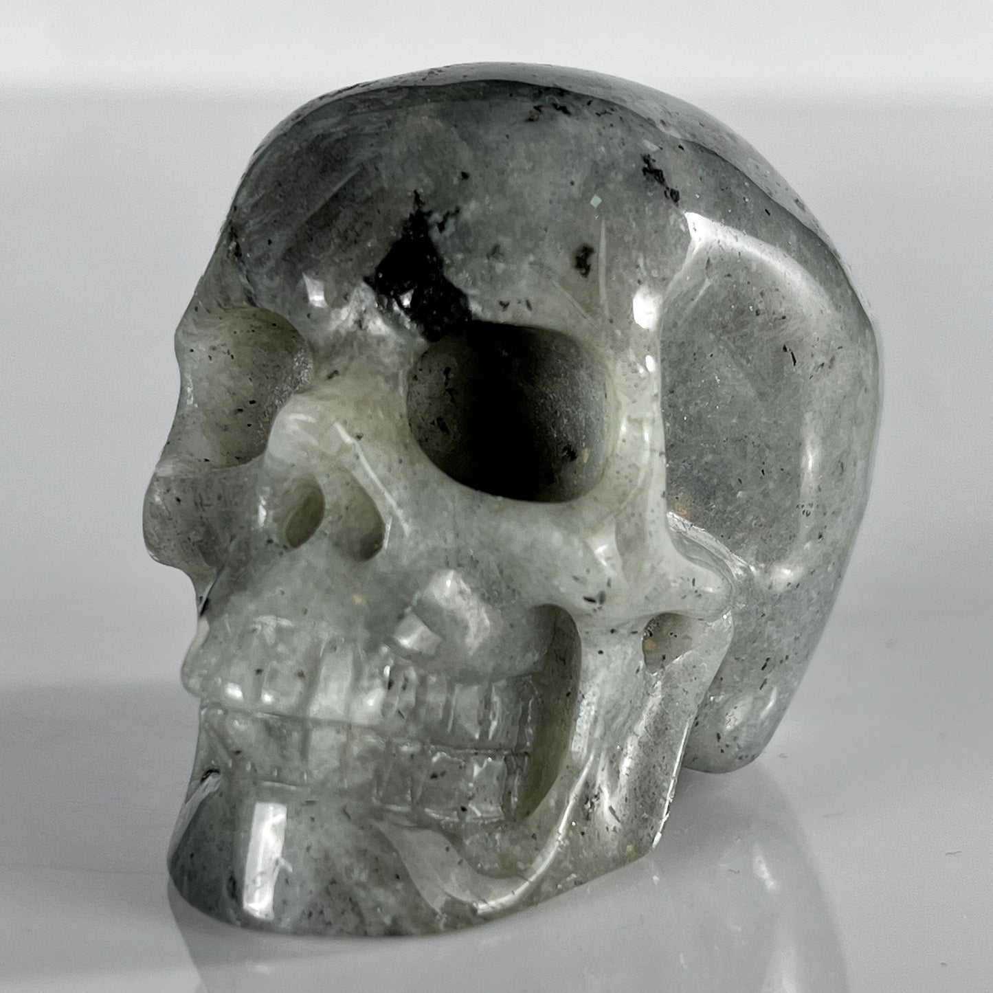 2 Inch Grey Labradorite Crystal Skull – Hand Carved Natural Stone