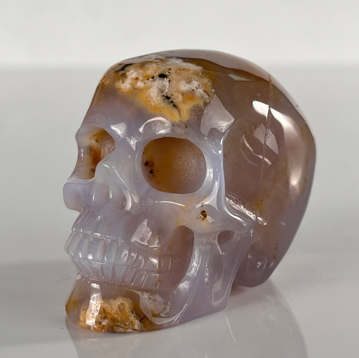 2" Yellow Chalcedony Crystal Skull - Pattern A