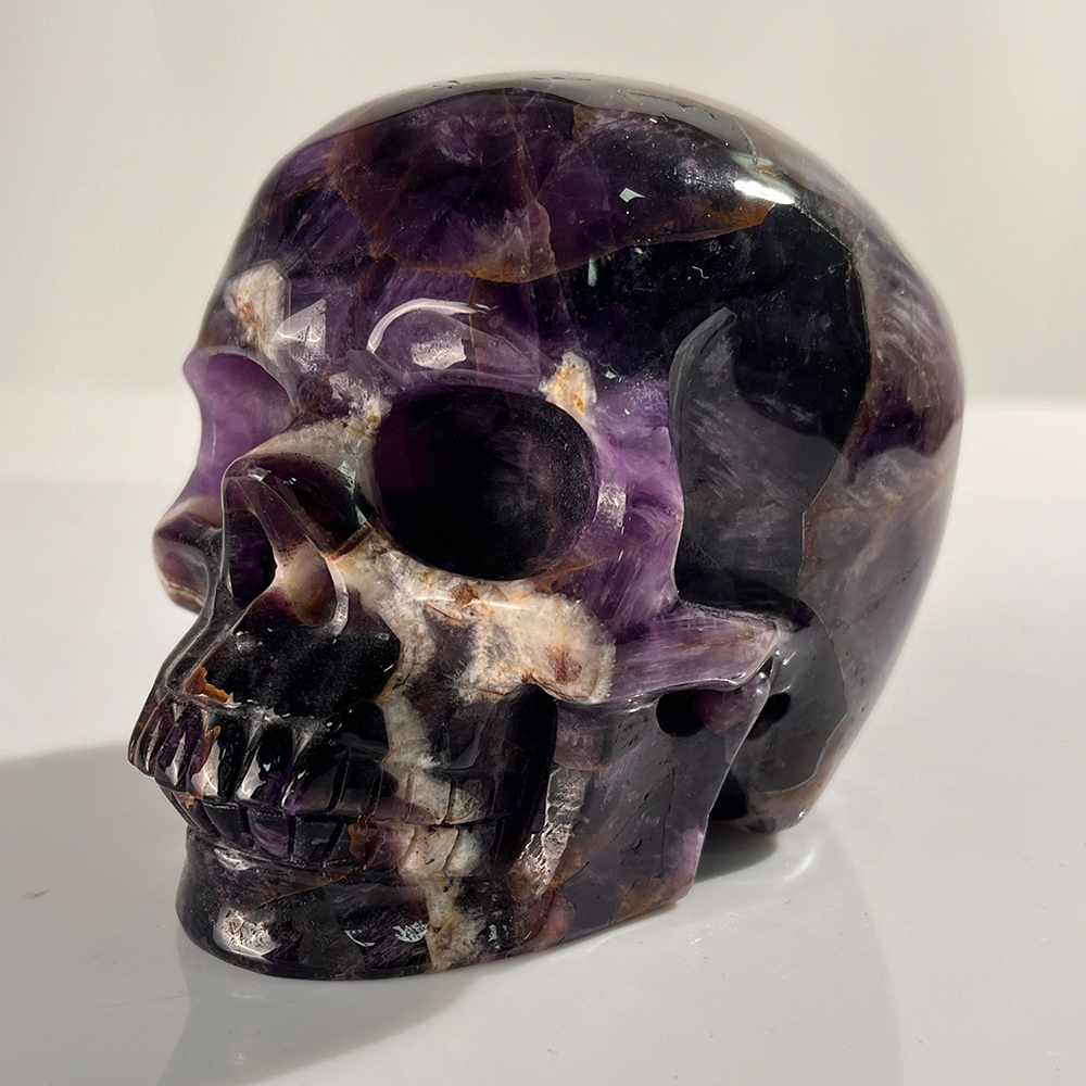 4.5 Inch Dream Amethyst Crystal Skull – Hand Carved Natural Gemstone