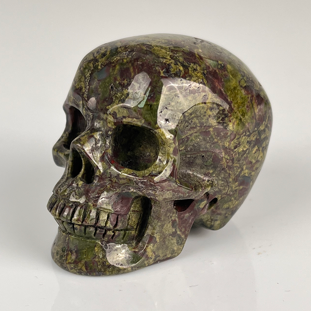 2 Inch Dragon Bloodstone Crystal Skull – Mini Gemstone Skull
