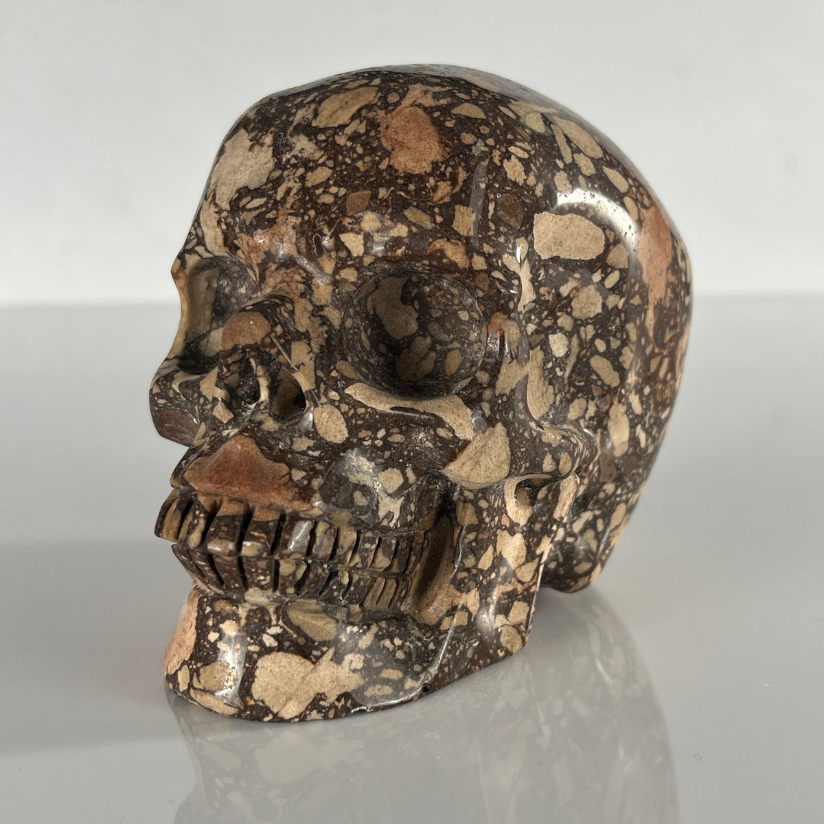 5" Brecciated Red Jasper Crystal Skull