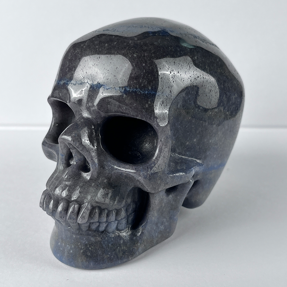 4.5" Blue Aventurine Crystal Skull - Pattern B
