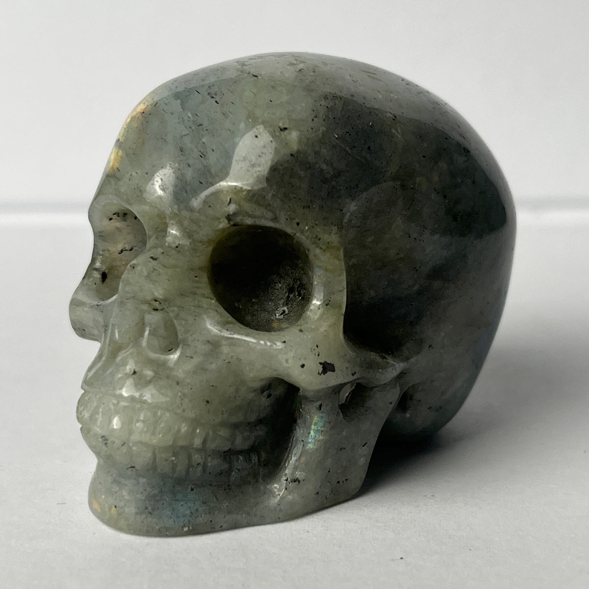 2" Grey Labradorite Crystal Skull - Pattern F