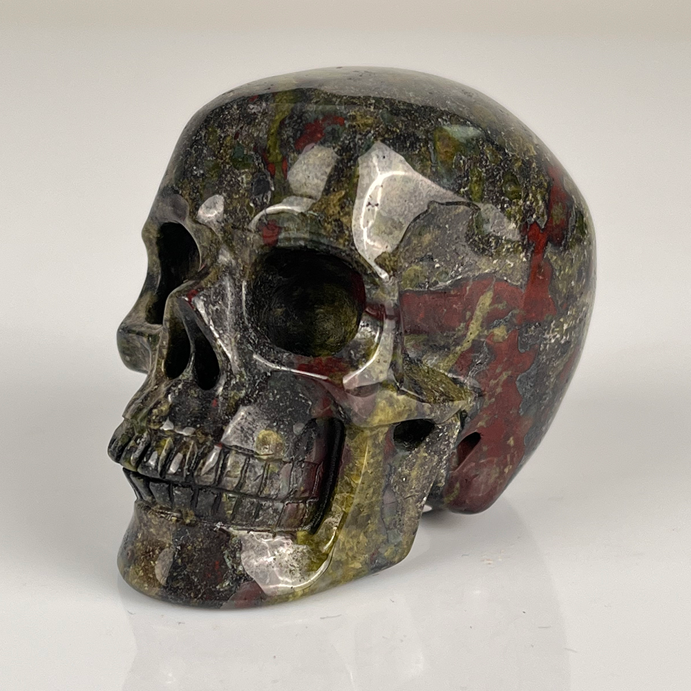 2 Inch Dragon Bloodstone Crystal Skull – Mini Gemstone Skull