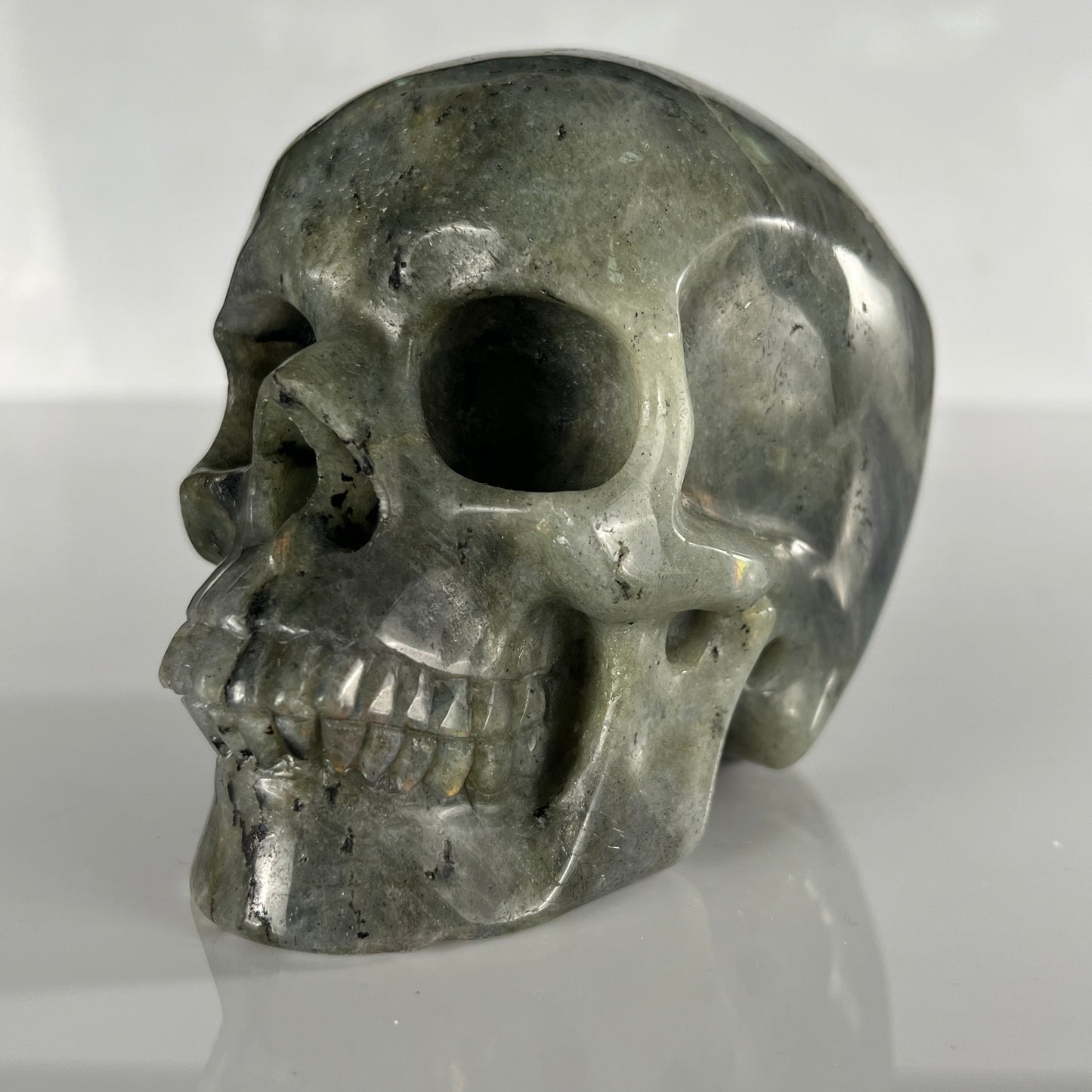 4.5 Inch Grey Labradorite Crystal Skull – Hand Carved Natural Stone