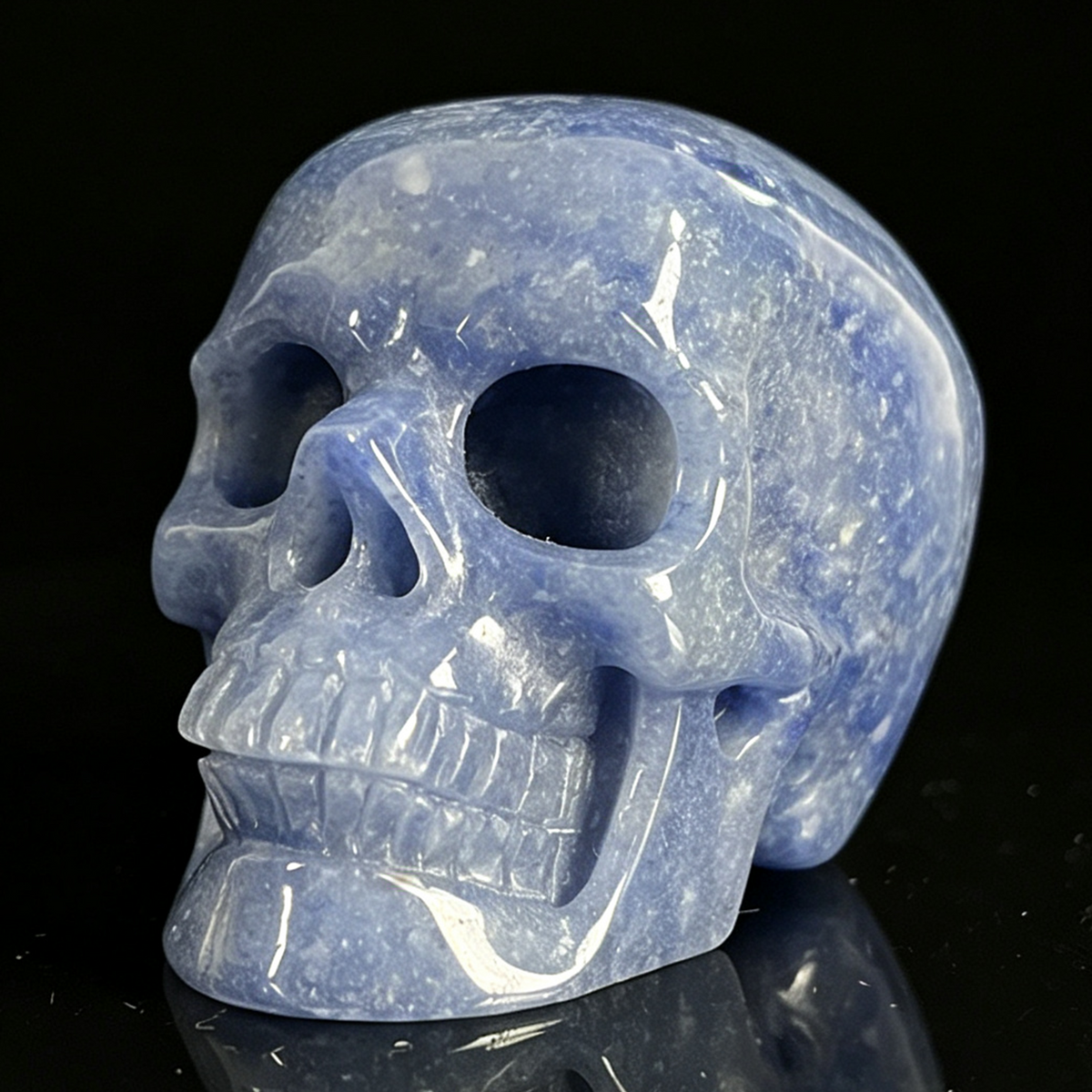 2" Blue Aventurine Crystal Skull - Pattern F