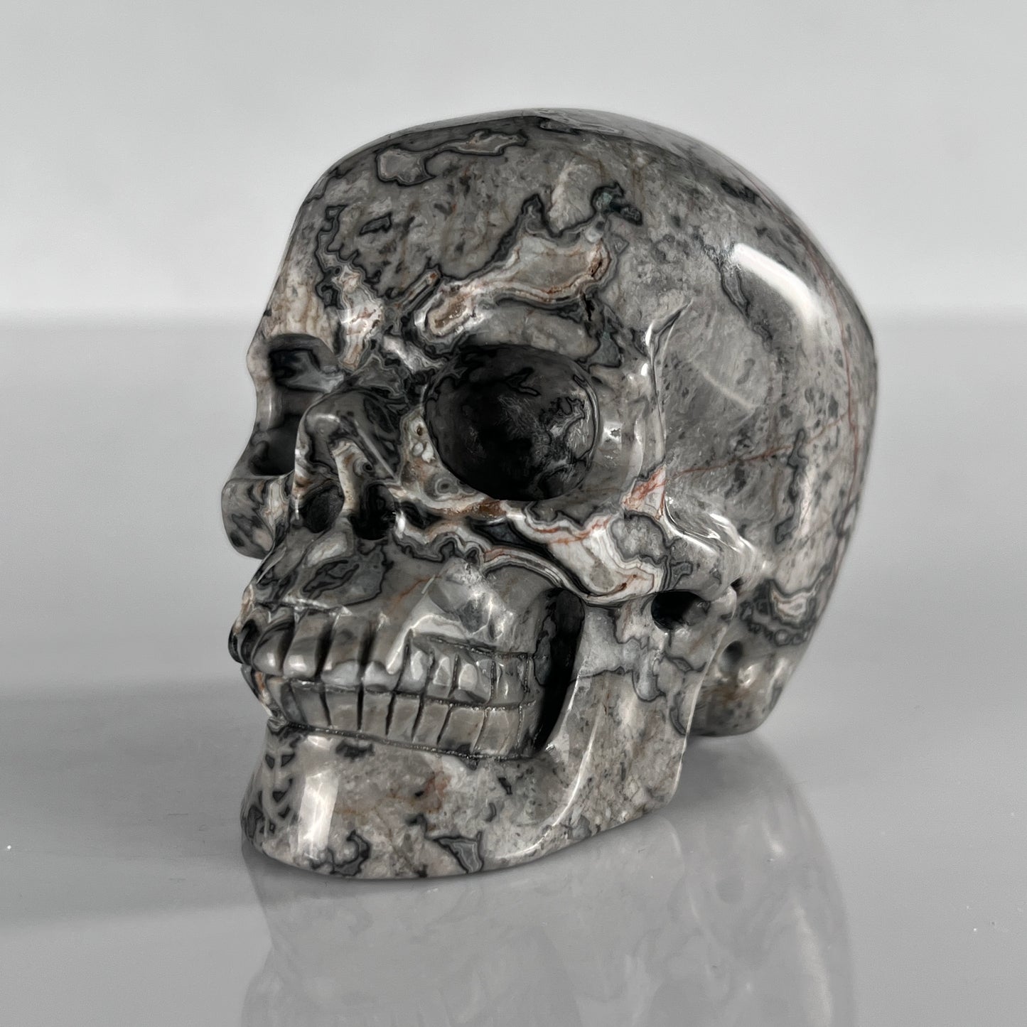 3" Grey Picture Jasper Crystal Skull