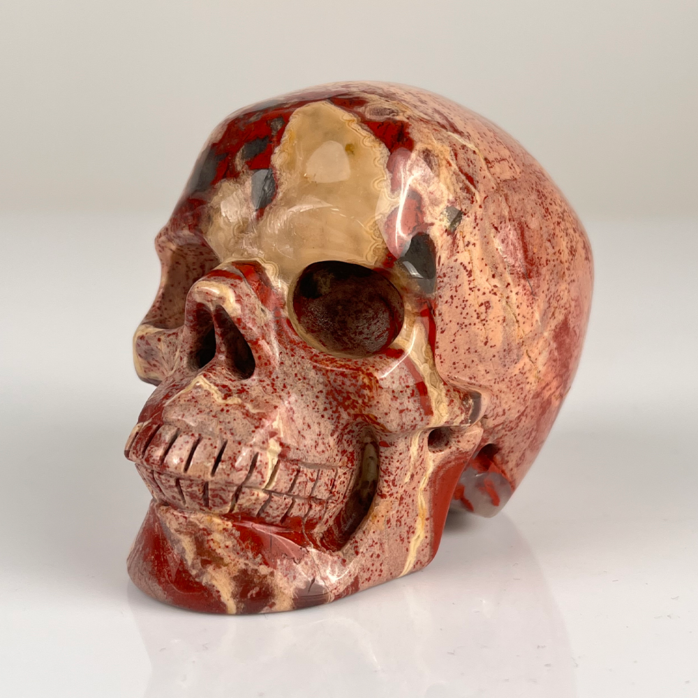 3" Red Jasper Crystal Skull - Pattern F