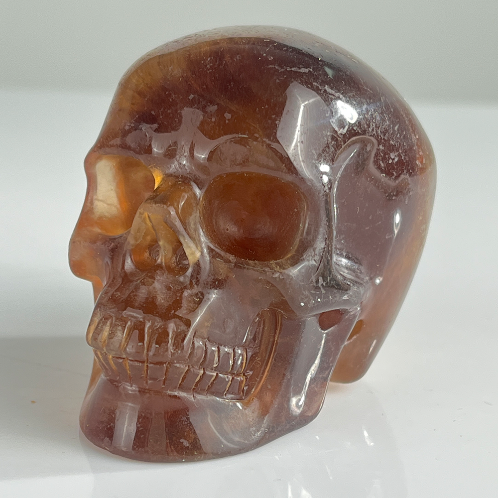 3 Inch Fluorite Crystal Skull – Hand Carved Natural Stone
