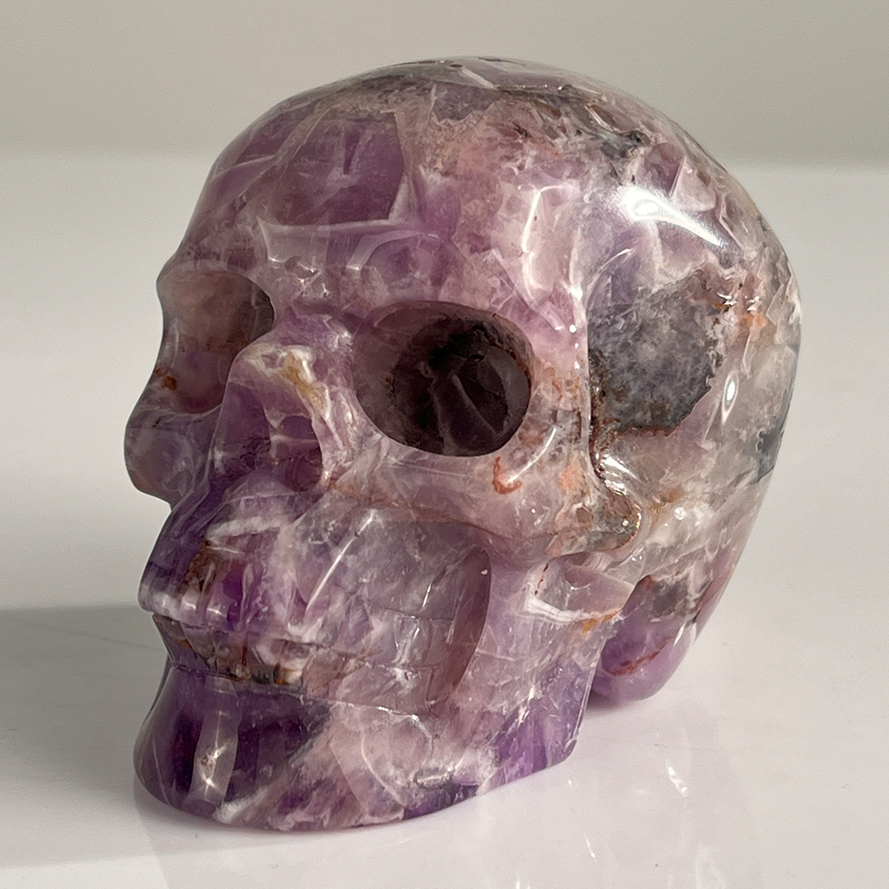 3 Inch Dream Amethyst Crystal Skull – Hand Carved Healing Stone