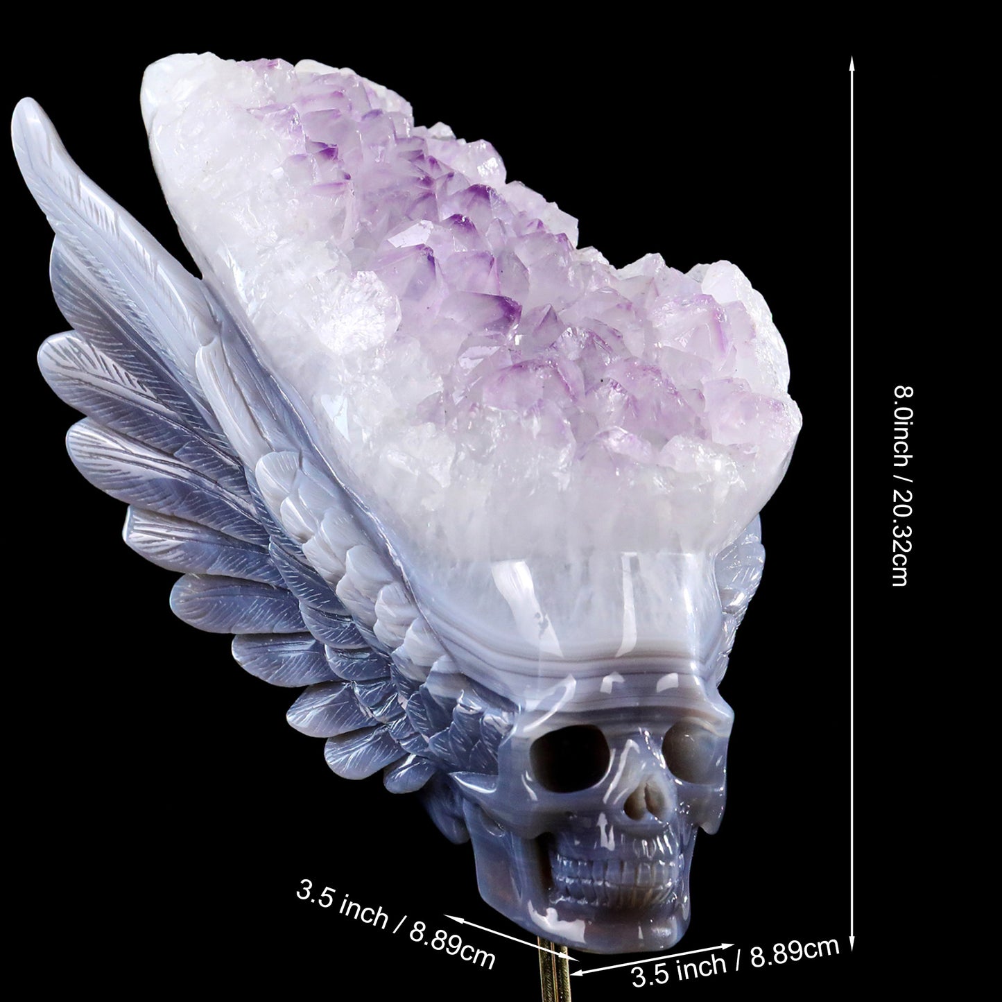‘Valkyrie’s Crest’ - Winged Amethyst Geode Skull · Specimen No. 24