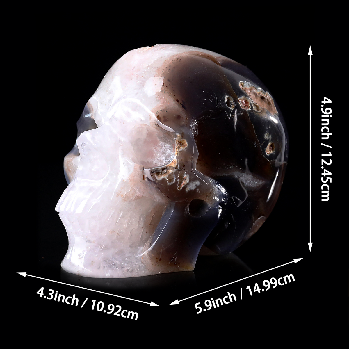 ‘Organic Mindscape’ - Agate Skull with Raw Geode Pocket · Specimen No. 34