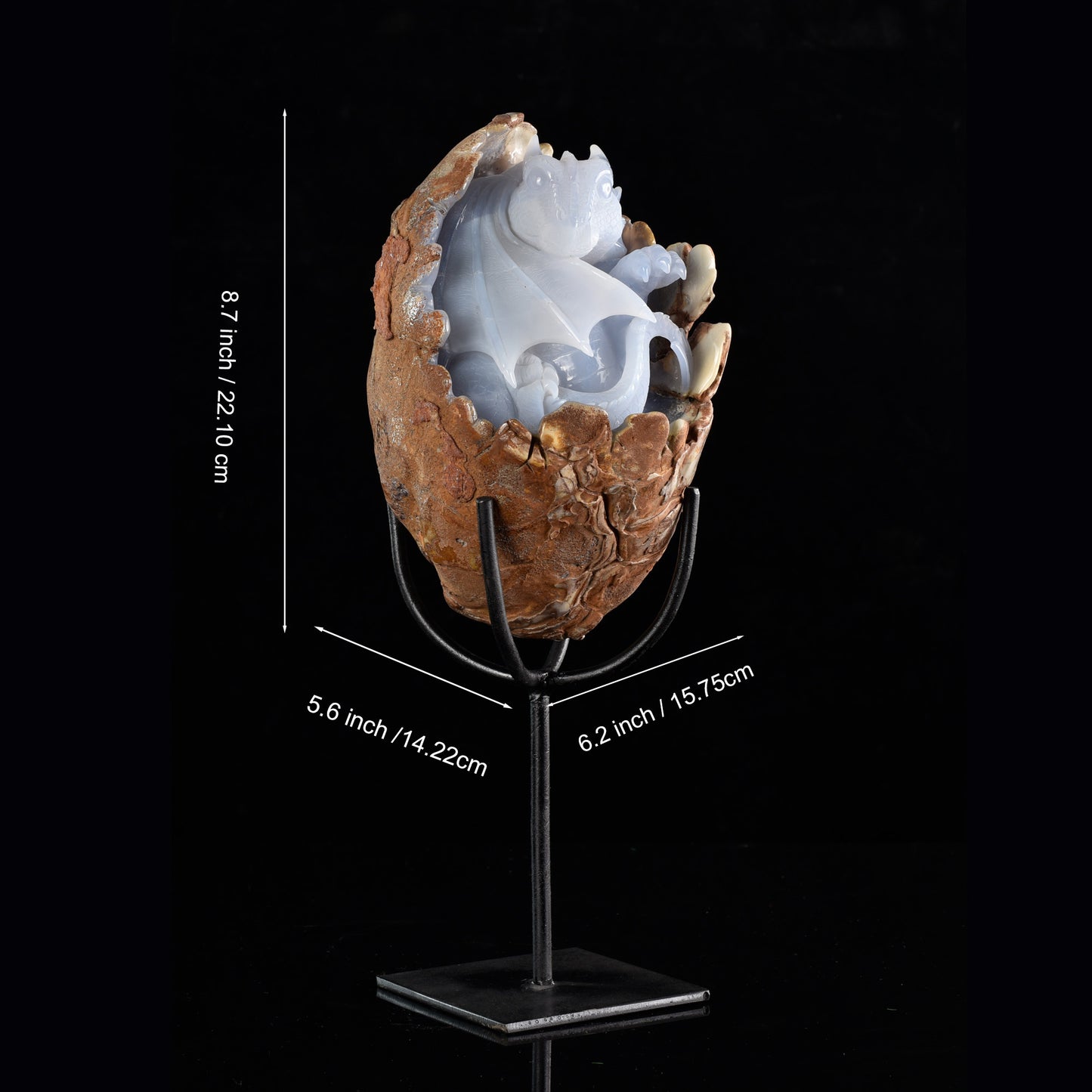 ‘Dawn of Life’ - Blue Chalcedony Hatching Dragon · Specimen No. 18