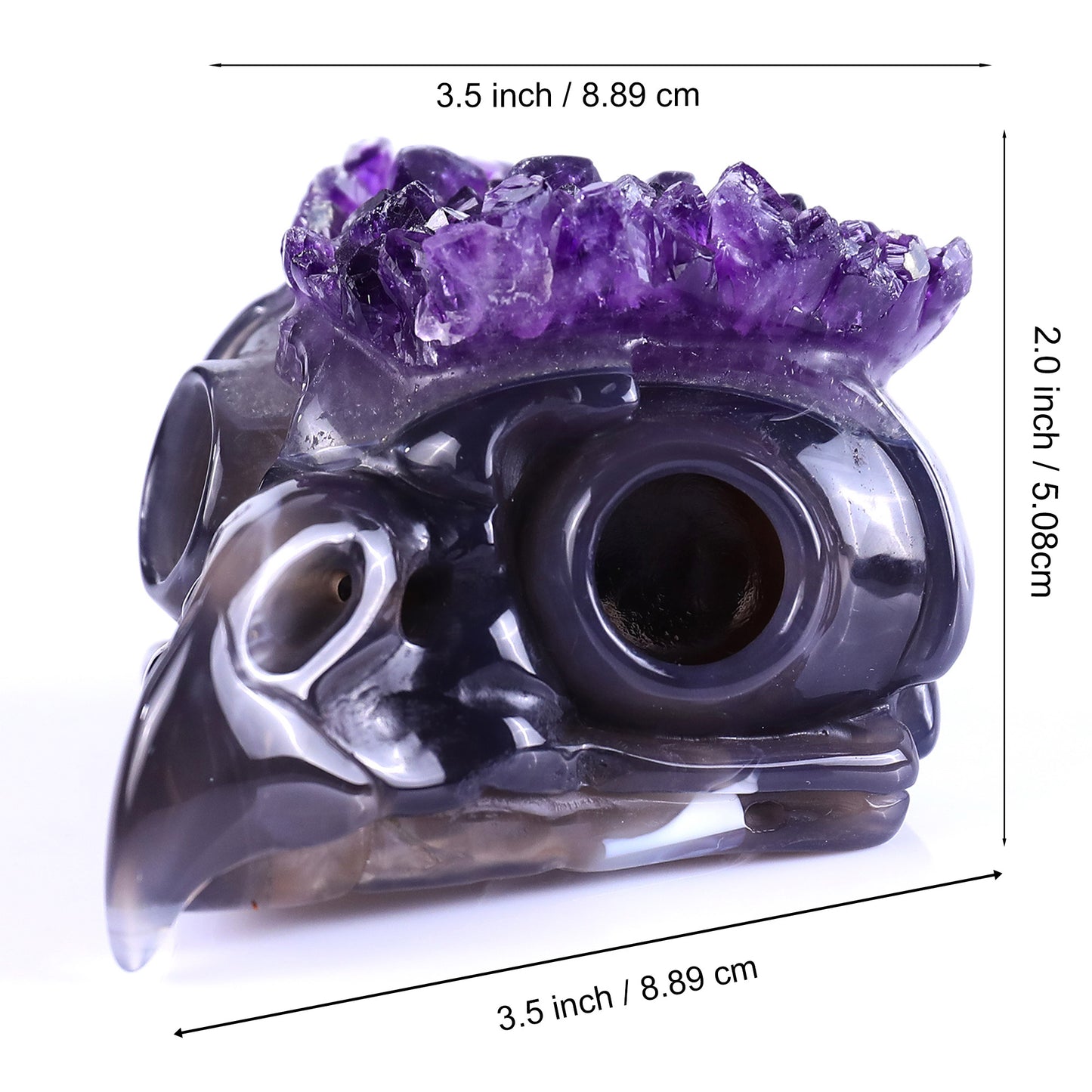 ‘Night Watcher’ - Amethyst Cluster Owl Skull · Specimen No. 35