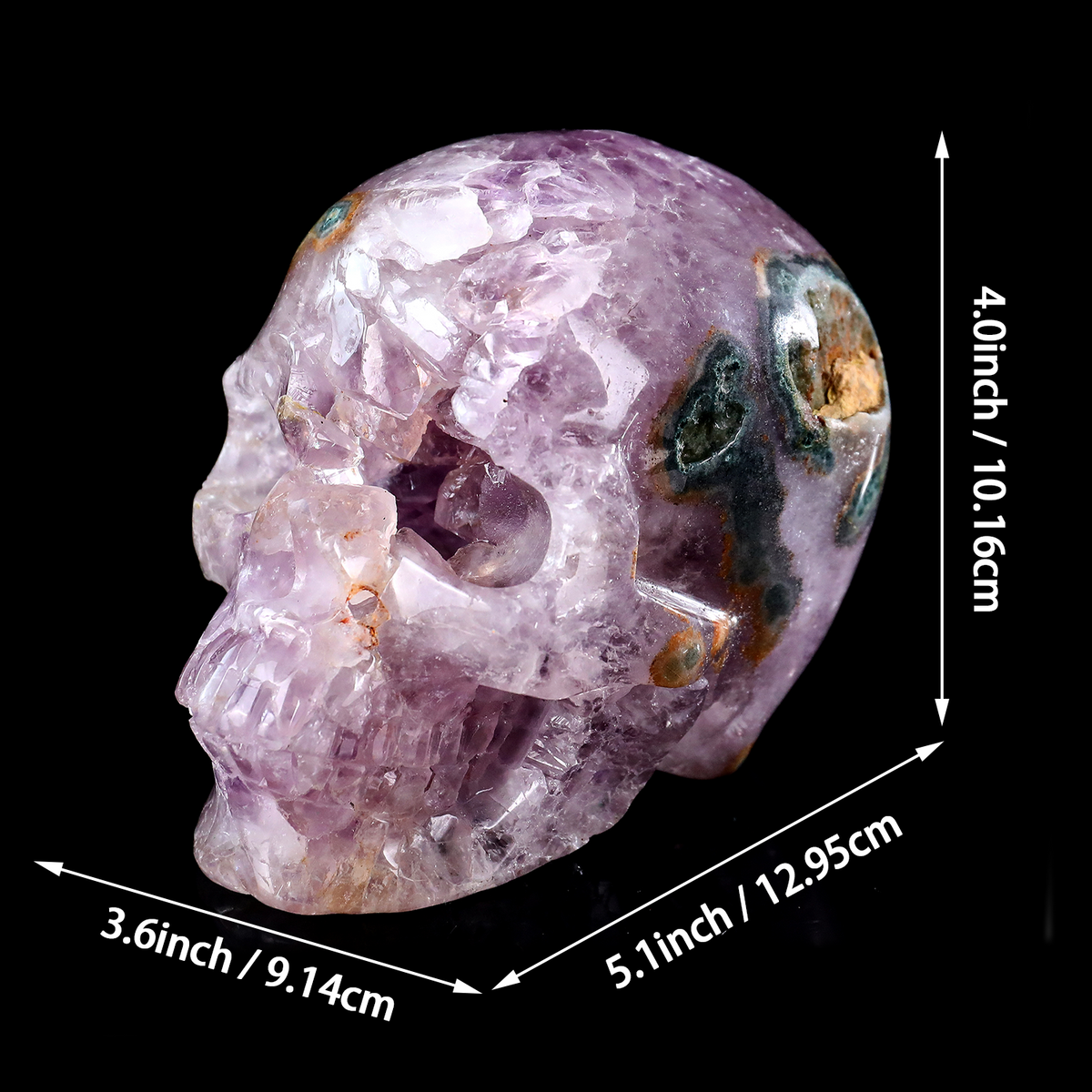‘The Cosmic Eye’ - Hand-Carved Amethyst Geode Skull with Natural Matrix · Specimen No. 30