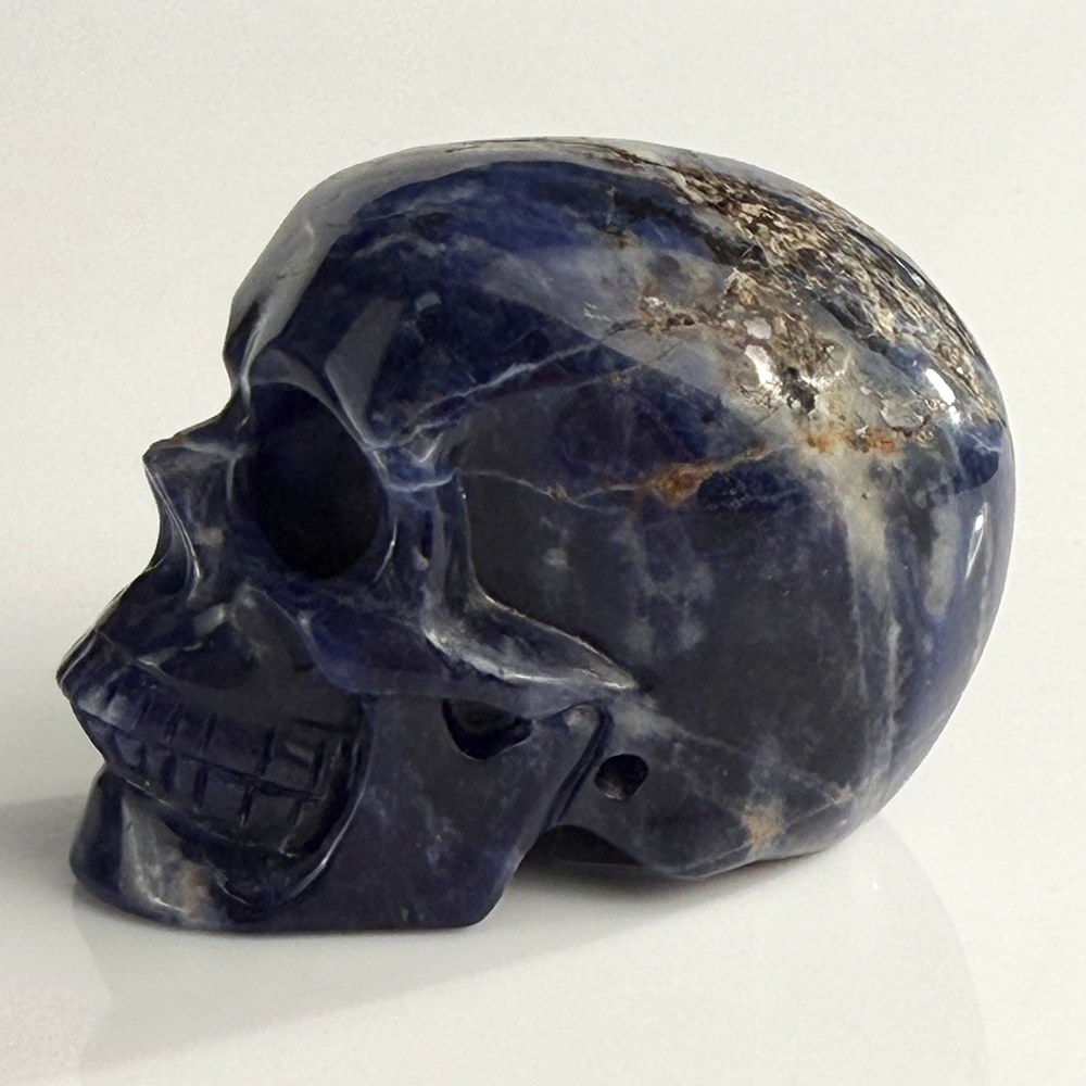 2 Zoll blauer Spitzenachat-Kristallschädel – Mini-Kristallschädel