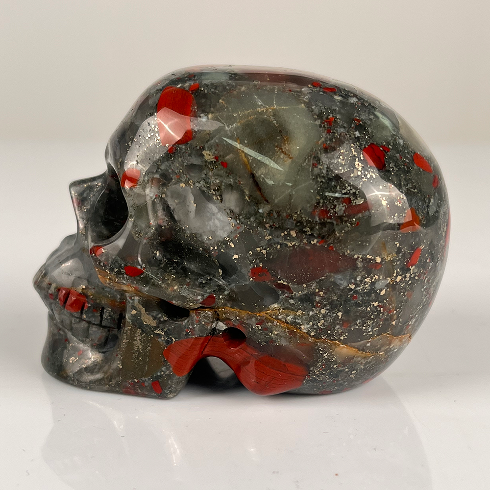 3 Inch African Bloodstone Crystal Skull – Hand Carved Natural Stone