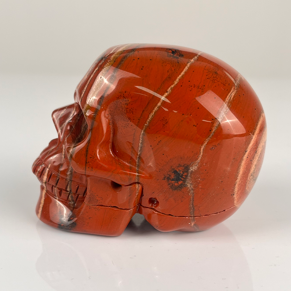 3" Red Jasper Crystal Skull - Pattern D