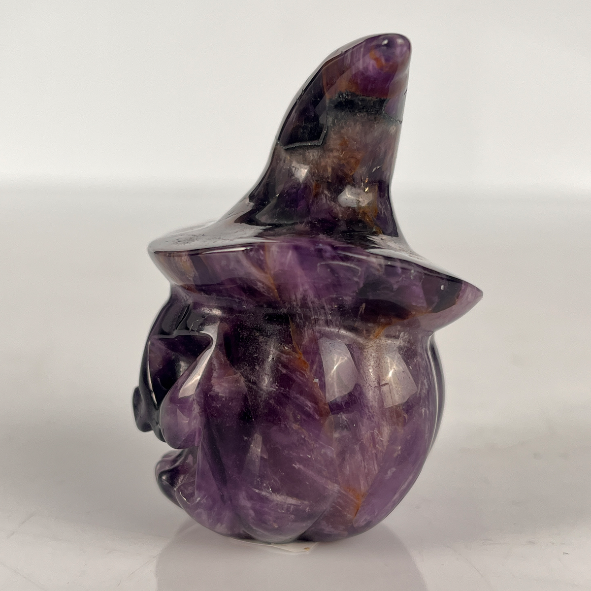 2" Dream Amethyst Pumpkin Crystal Skull - Paterrn B