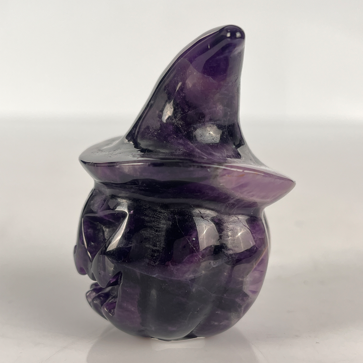 2" Dream Amethyst Pumpkin Crystal Skull - Paterrn E