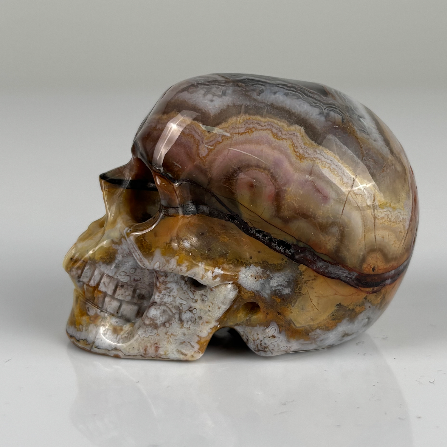 2 Inch Red Crazy Lace Agate Crystal Skull – Mini Gemstone Skull