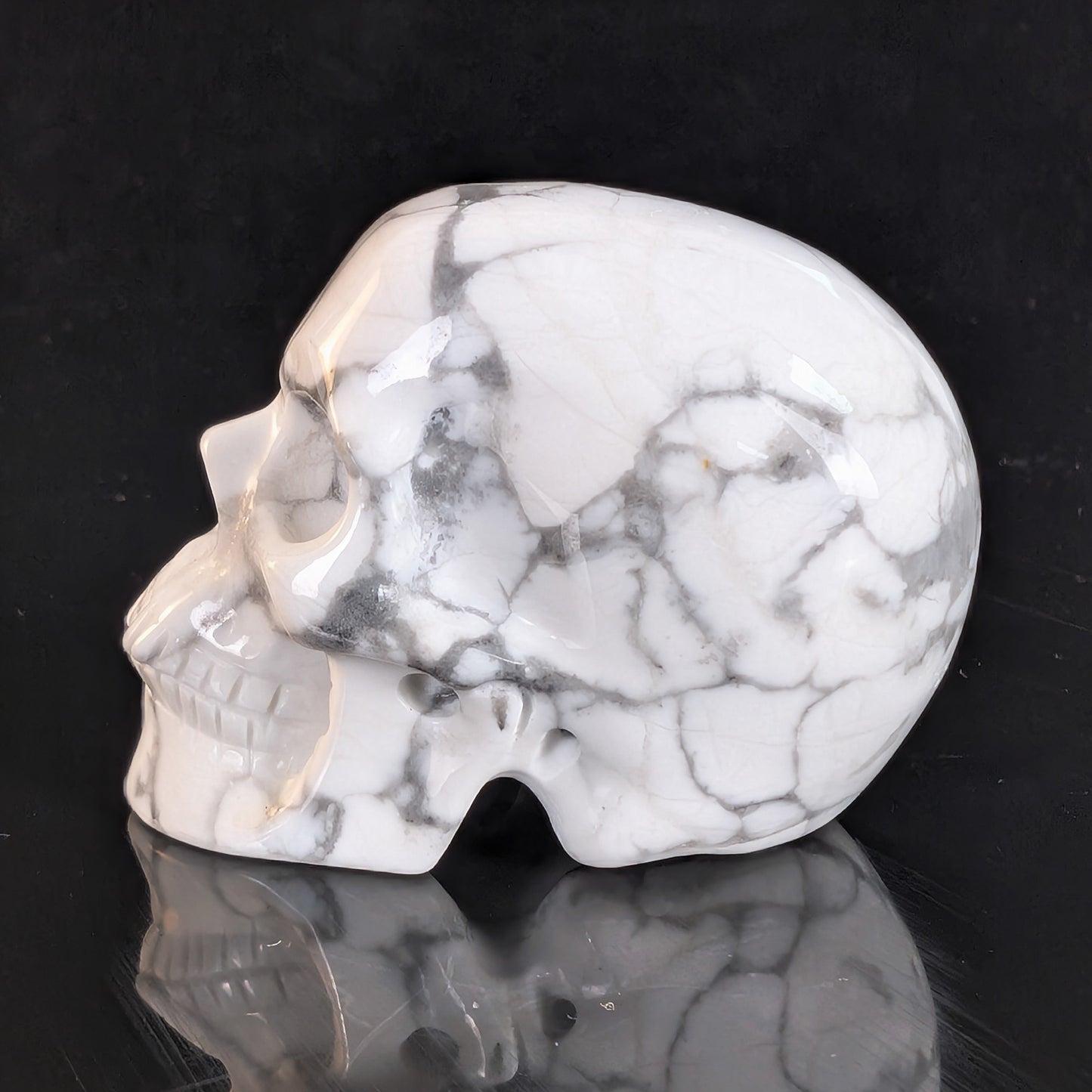 2" White Howlite Turquoise Crystal Skull – Pattern B