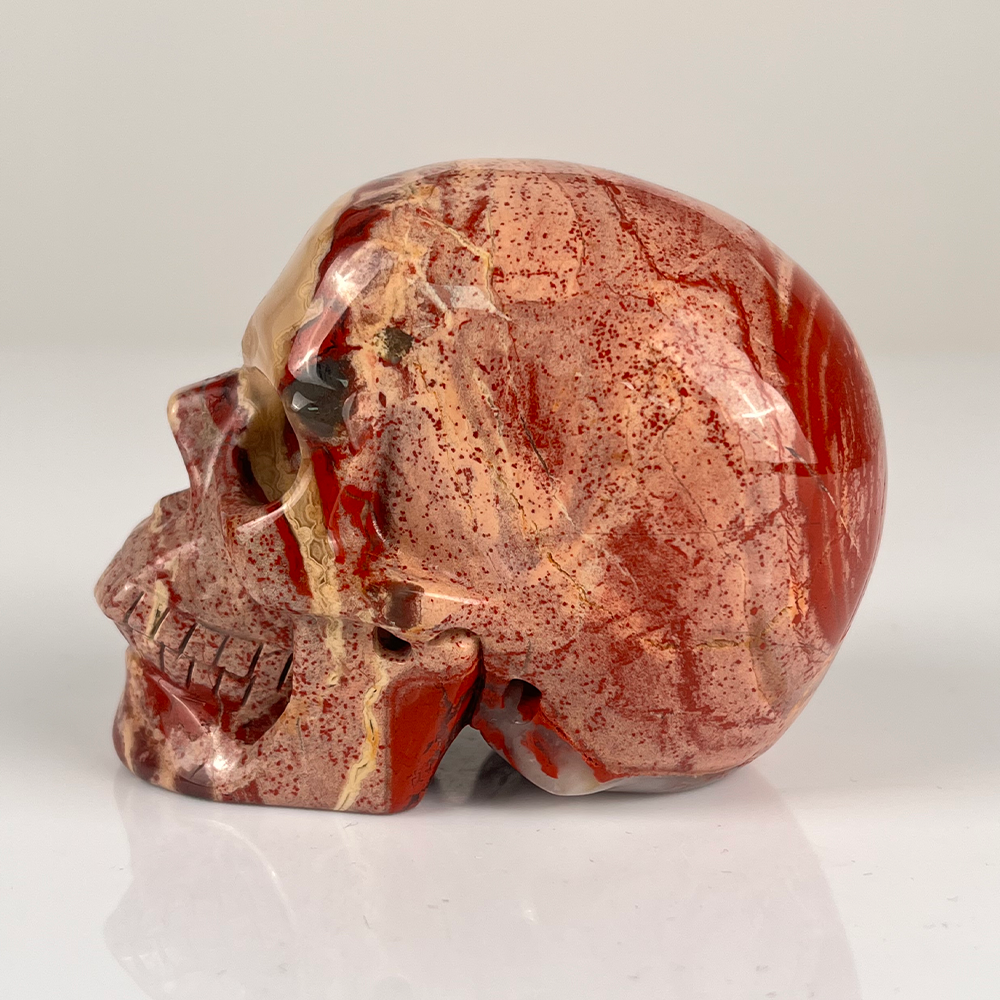 3" Red Jasper Crystal Skull - Pattern F