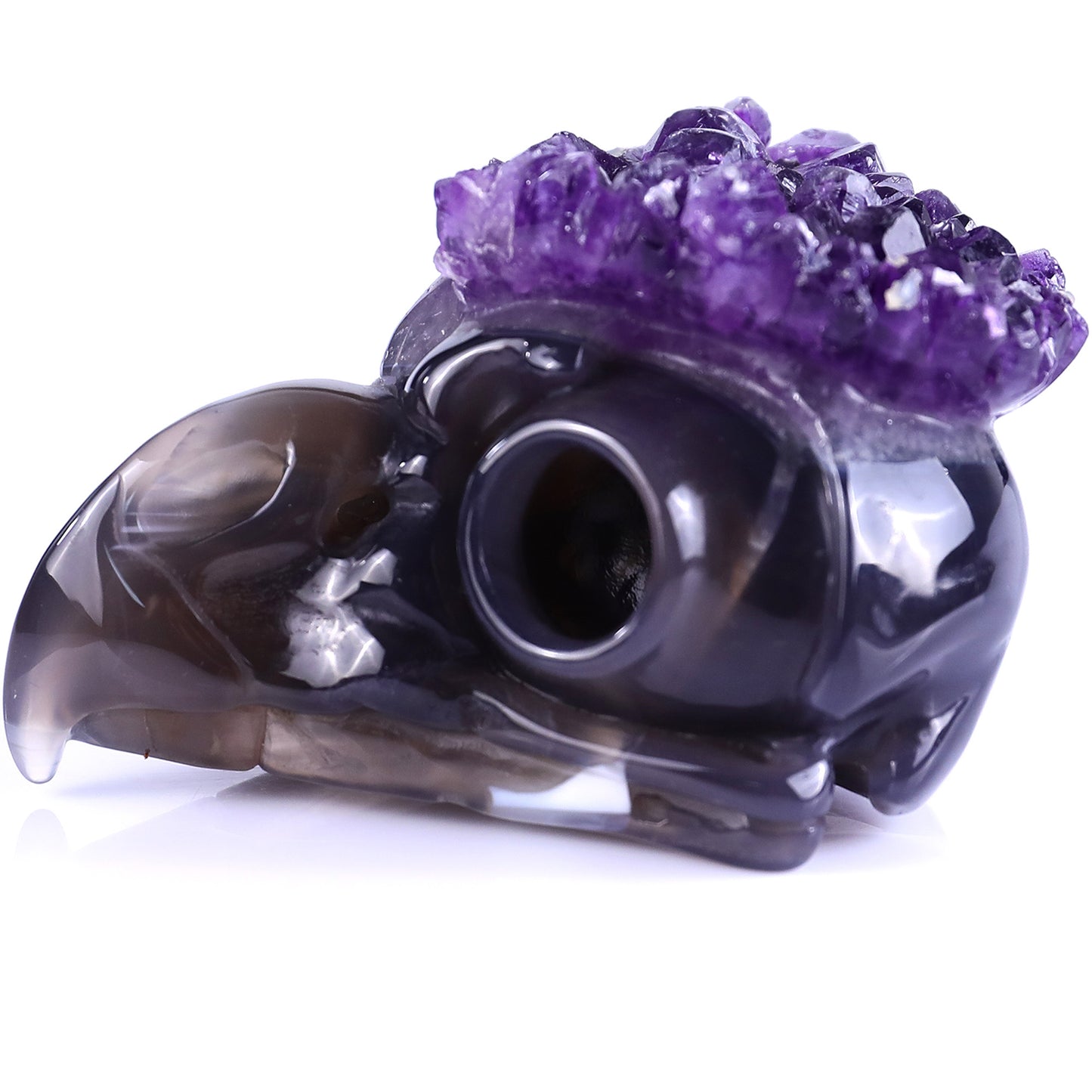 ‘Night Watcher’ - Amethyst Cluster Owl Skull · Specimen No. 35